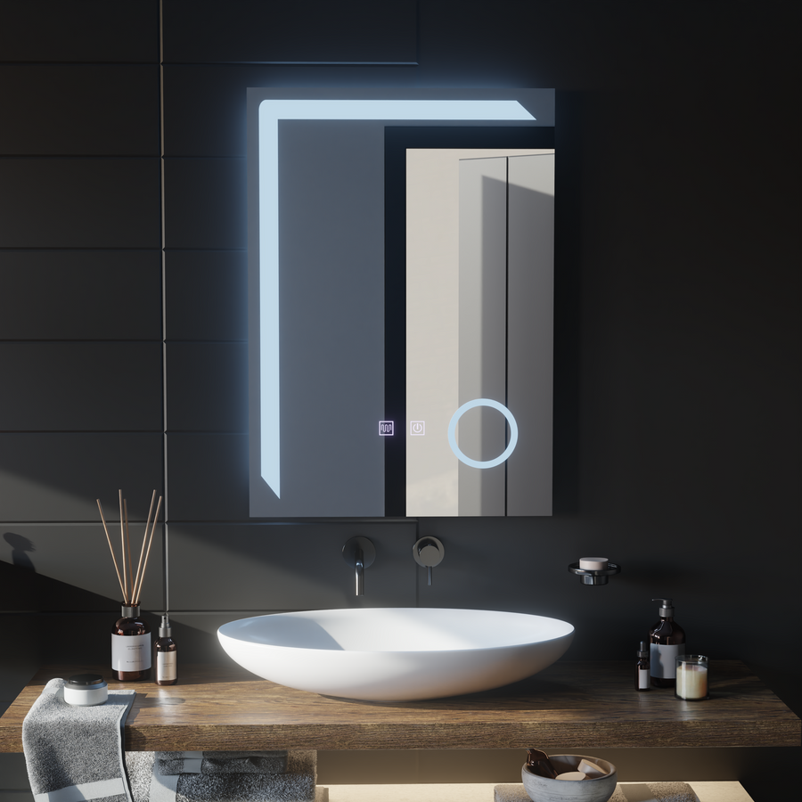 Oglinda LED Rectangulara, 60x80cm, Linea Touch, Sistem Dezaburire, Dimabila