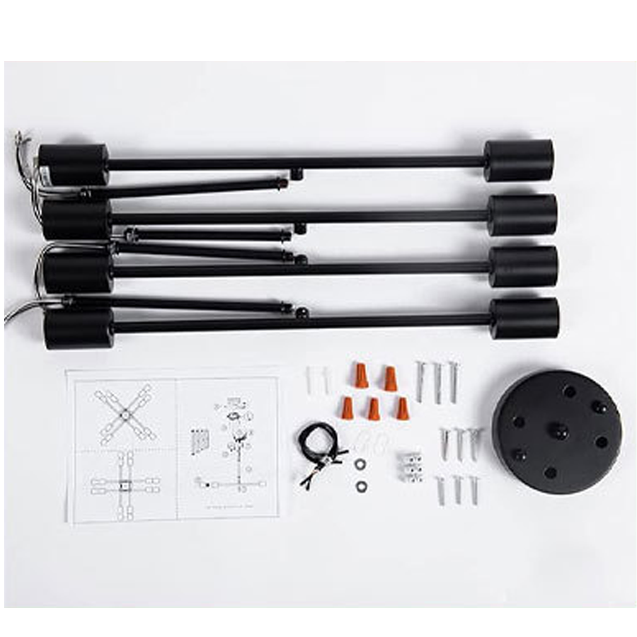 Lustra Clasica Modernist Octa, 8x E27, Negru, Design Modern, Metal, Fara Abajur