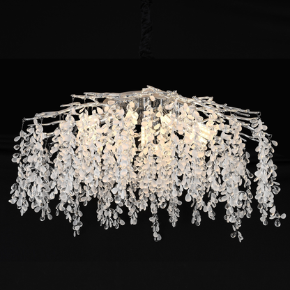 Candelabru Cristal WILLOW, 9x E14, Diametru 50cm, Crom