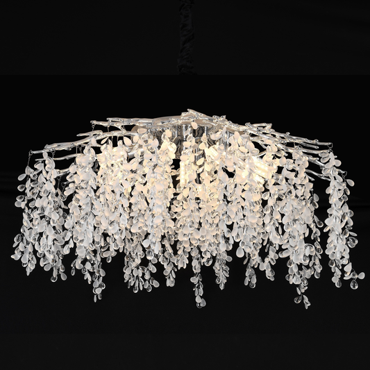 Candelabru Cristal WILLOW, 9x E14, Diametru 50cm, Crom