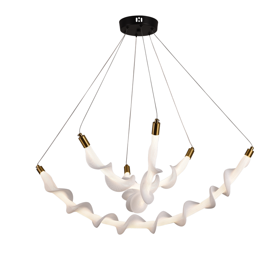 Lustra LED Suspendata Acril LT760/3GD, 28W, Lumina Calda/Neutra/Rece 3000/4000/6000K, Alb, Inaltime Reglabila, Metal si Acril