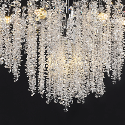 Candelabru Cristal CC9311/5CH, 5x E14, Diametru 50cm, Crom