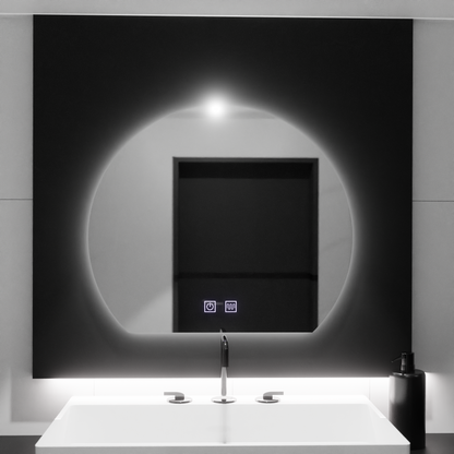 Oglinda LED Semiluna, 60x54,  Soluna Touch, Sistem Dezaburire, Dimabila