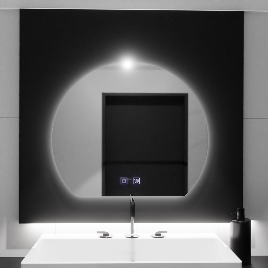 Oglinda LED Semiluna, 60x54,  Soluna Touch, Sistem Dezaburire, Dimabila