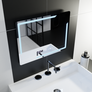 Oglinda LED Rectangulara, 80x60cm, Rayonnement MotionGlow Marcello, Sistem Dezaburire, Ceas & Termometru, Dimabila
