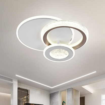 Lustra LED NYXORA 44W, 3 Cercuri, lumina Rece/Calda/Neutra, Alb