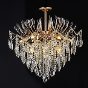 Candelabru Cristal CC9313/12FGD, 12x E14, Diametru 50cm, Auriu