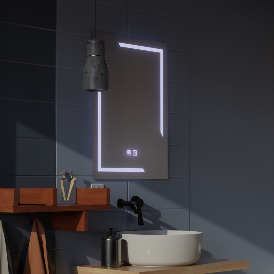 Oglinda LED Rectangulara, 60x80cm, ECLISSA Touch, Sistem Dezaburire, Dimabila