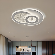 Lustra LED KOMPACTO 47W, 3 Cercuri, lumina Rece/Calda/Neutra, Alb