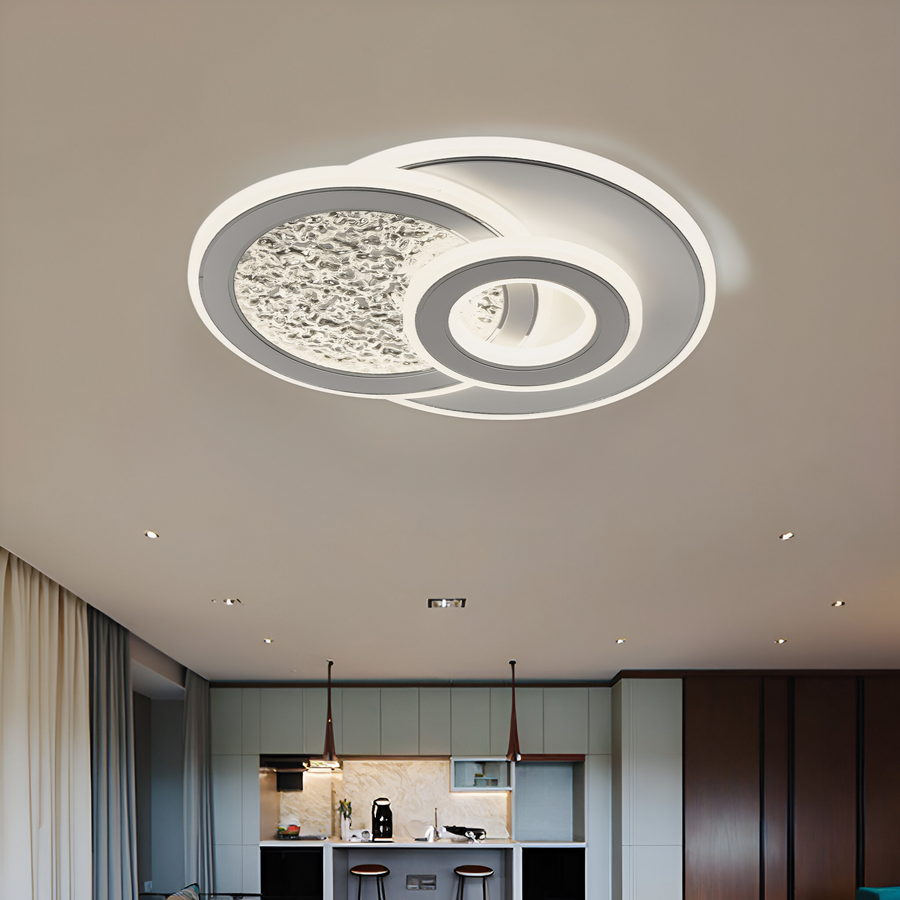 Lustra LED KOMPACTO 47W, 3 Cercuri, lumina Rece/Calda/Neutra, Alb