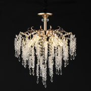 Candelabru Cristal STROZZI Eleganza 5xE14, Diametru 50cm, Auriu