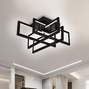 Lustra LED cu telecomanda 96W, 4 Elemente, lumina Rece/Calda/Neutra, Dimabila, Negru