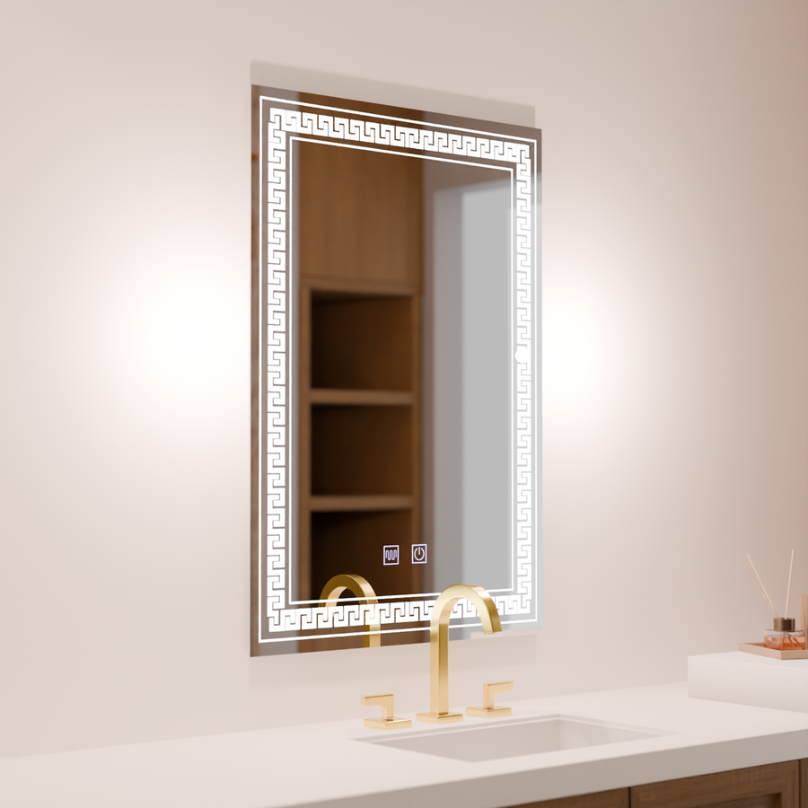 Oglinda LED Rentagulara, 60x80cm, Touch Vivido , Sistem Dezaburire,Dimabila