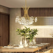 Candelabru Cristal Petito, 12XG4,Auriu, Diametru 52cm