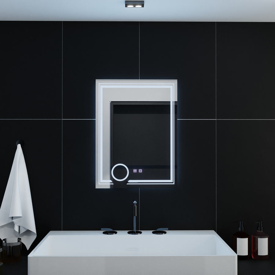 Oglinda LED Rectangulara, 60x80cm, CANTO Touch, Sistem Dezaburire, Dimabila