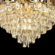 Candelabru Cristal FLORENCE Eleganza 9x E14, Diametru 50cm, Auriu Lucios, Inaltime Reglabila
