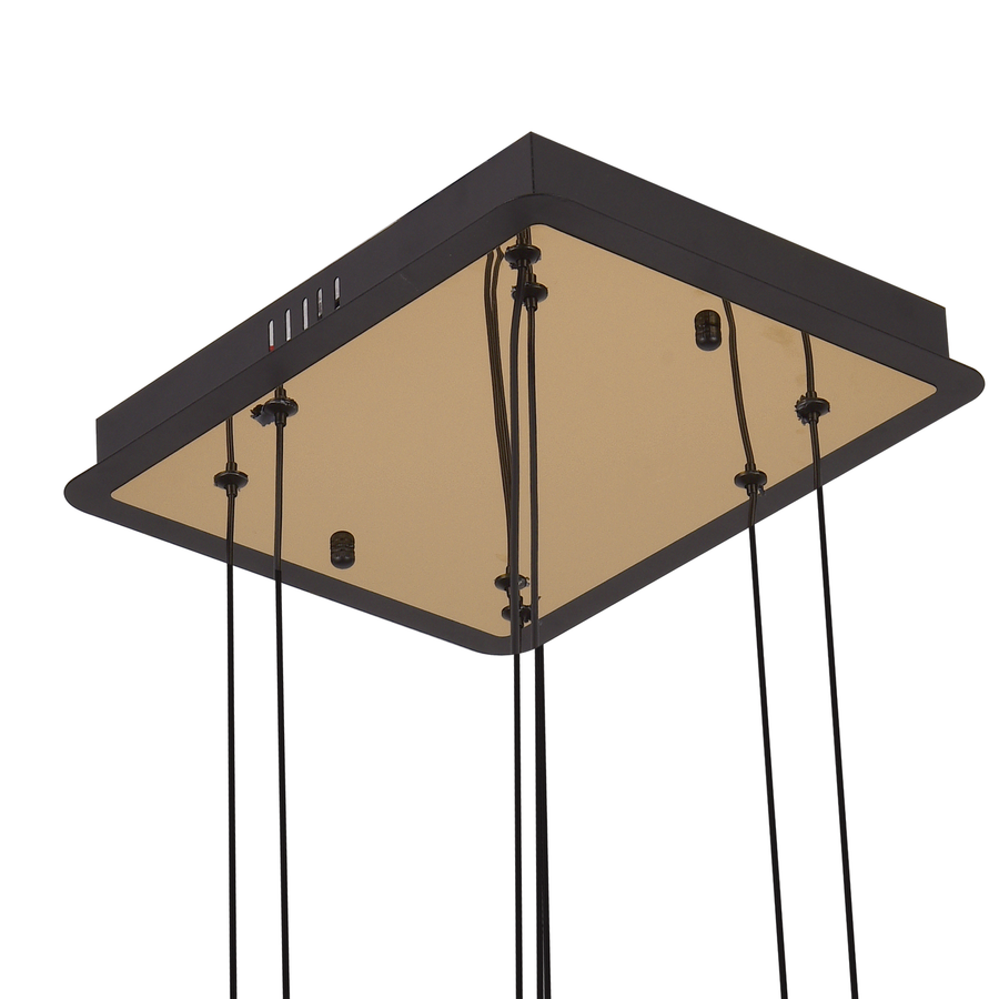 Lustra LED Suspendata Acril LT181/4BK, 54W, Lumina 3000/4000/6000K, Negru, Inaltime Reglabila