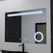 Oglinda LED Rectangulara, 120x80cm, ABSOLU MotionGlow Marcello, Sistem Dezaburire, Ceas & Termometru, Lupa Cosmetica, Dimabila