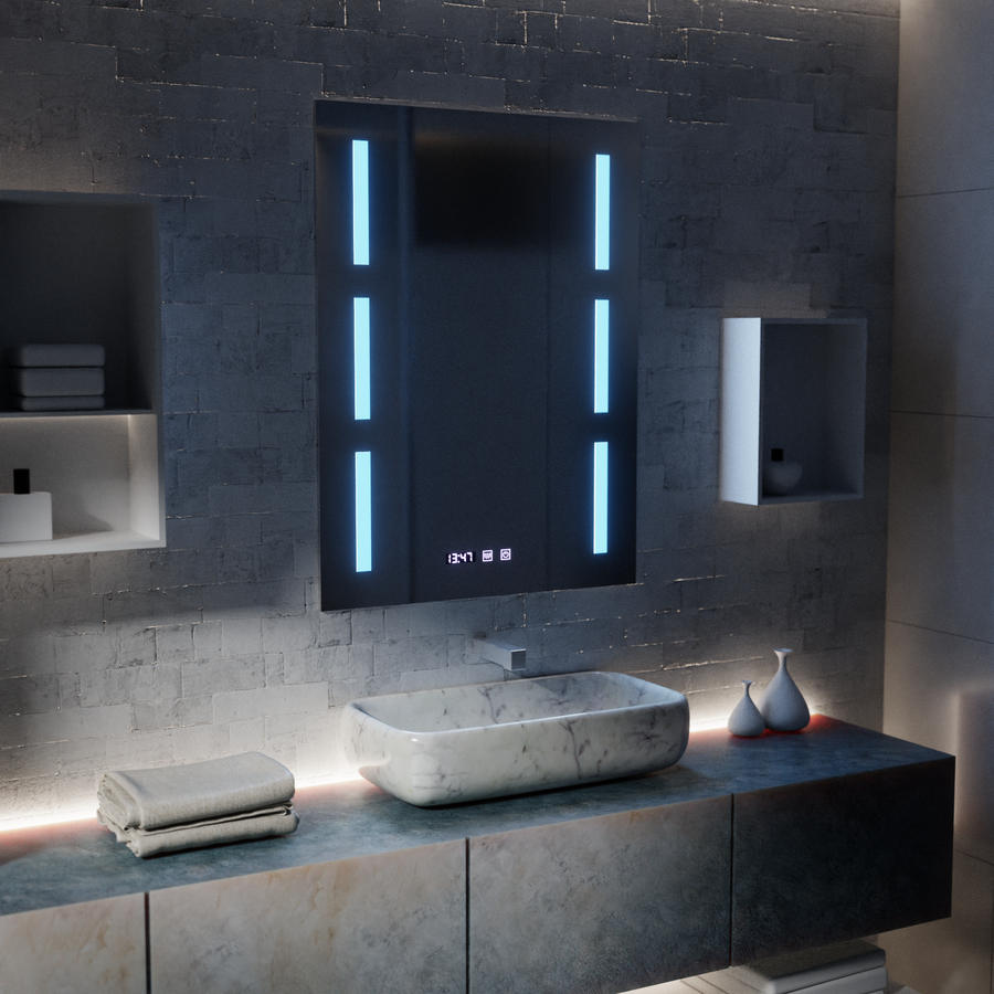 Oglinda LED Touch Erich S86/60X80 Sistem Dezaburire, Ceas si Temperatura 60x80 cm