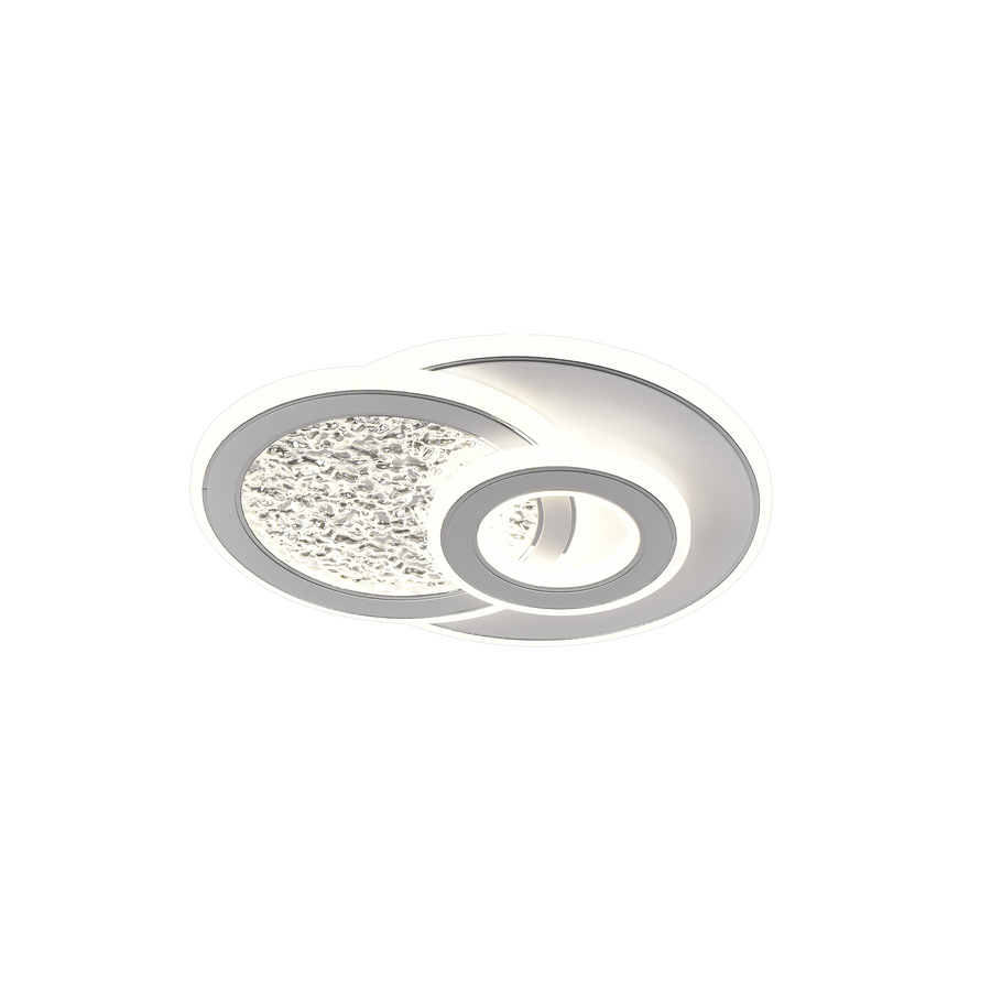 Lustra LED KOMPACTO 47W, 3 Cercuri, lumina Rece/Calda/Neutra, Alb