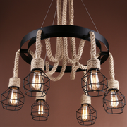Lustra Roata LV580/6BK, 6xE27, Maro, Metal si Sfoara