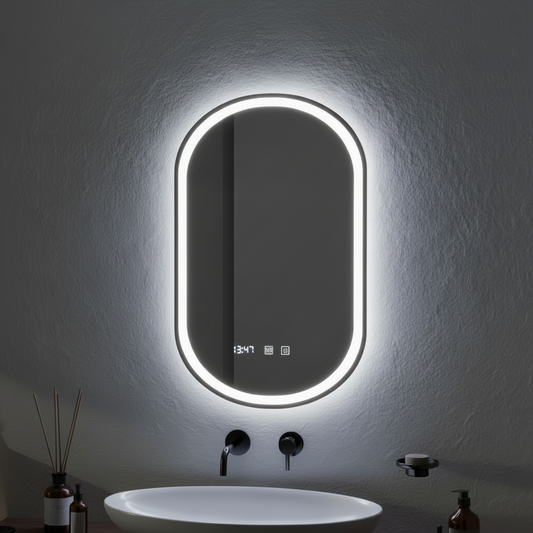 Oglinda LED Touch ONIRA Sistem Dezaburire, Ceas si Temperatura 50x80 cm