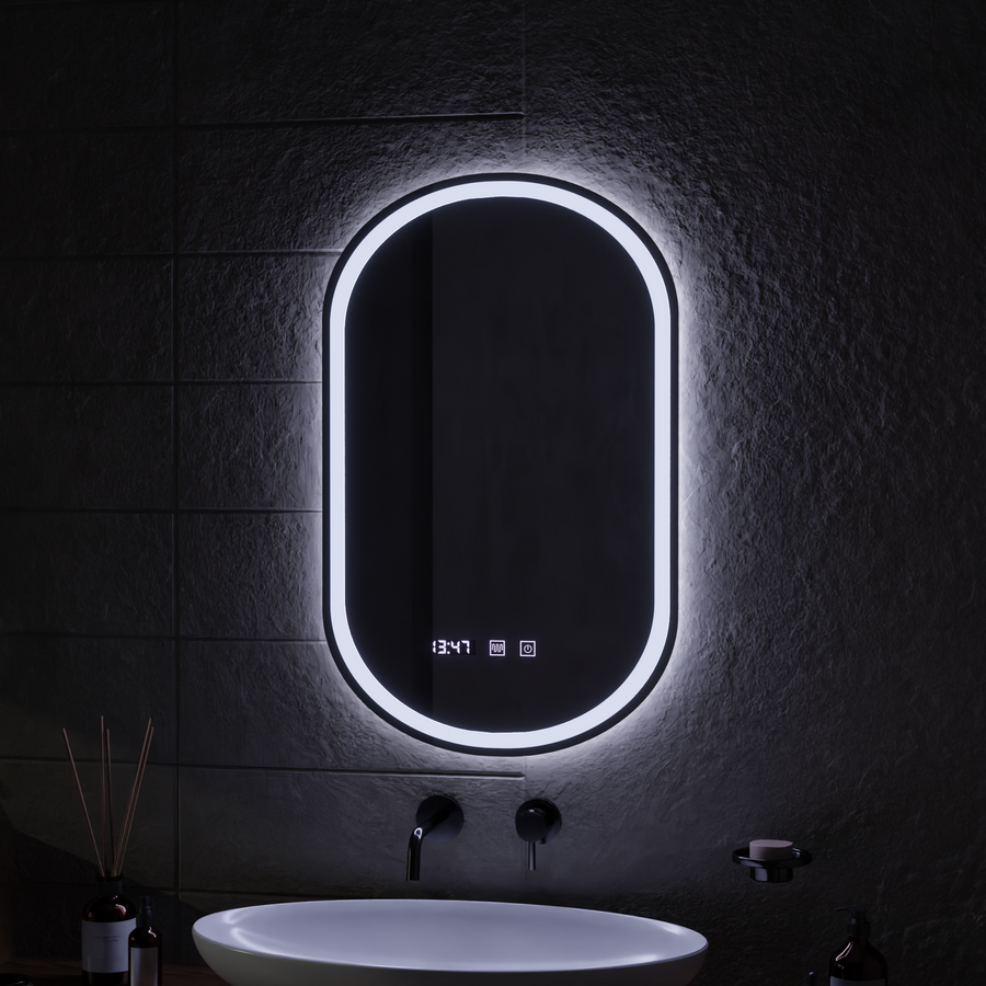 Oglinda LED Touch ONIRA Sistem Dezaburire, Ceas si Temperatura 50x80 cm