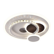 Lustra LED cu cristal HELIOX, 37W, 4 Cercuri, lumina Rece/Calda/Neutra, Alb