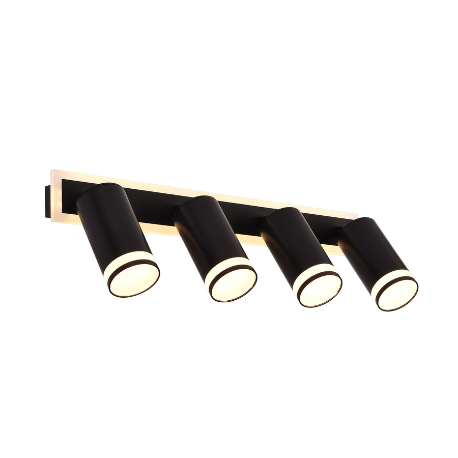 Lustra LED Ellen 46W Lumina Rece/Calda/Neutra Proiector Reglabil Acril si Metal Negru
