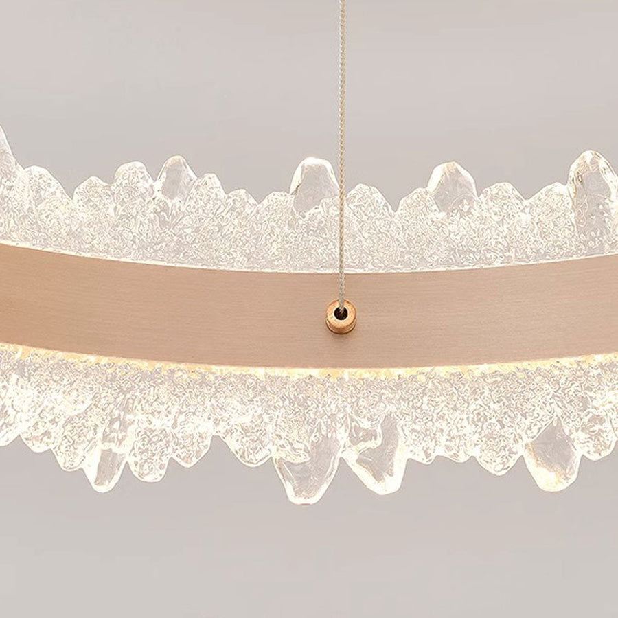 Lustra LED suspendata cu Telecomanda NIVALIS Duo 127W, Cercuri 60x80cm, lumina Rece/Calda/Neutra, Dimabila,Inaltime Reglabila, Auriu