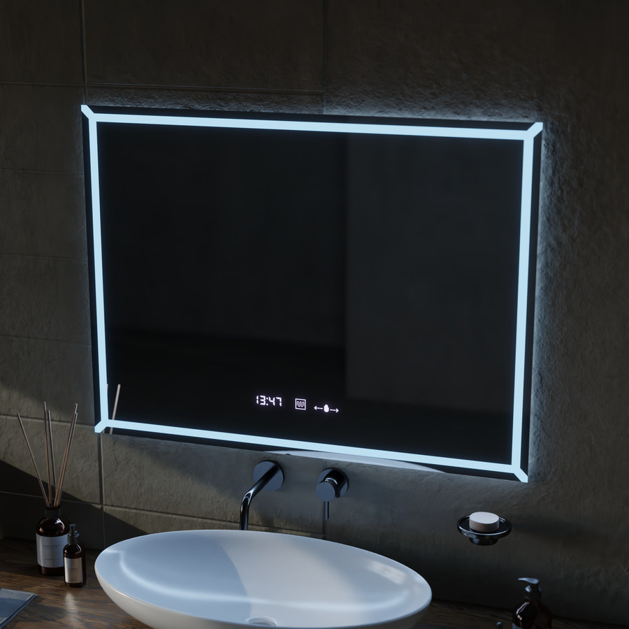 Oglinda LED Rectangulara, 80x60cm, VillayTouch Marcello, Sistem Dezaburire, Dimabila