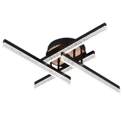Lustra LED cu Telecomanda LT179/4BK, 34W, 4 Elemente, Lumina Rece/Clada/Neutra, Dimabila, Negru