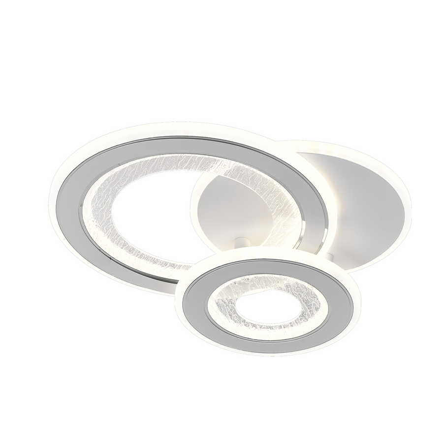 Lustra LED 53W, 3 Cercuri, lumina Rece/Calda/Neutra, Alb