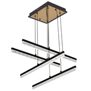 Lustra LED Suspendata Acril LT181/4BK, 54W, Lumina 3000/4000/6000K, Negru, Inaltime Reglabila