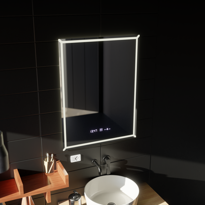 Oglinda LED Rectangulara, 60x80cm, VillayTouch Marcello, Sistem Dezaburire, Dimabila