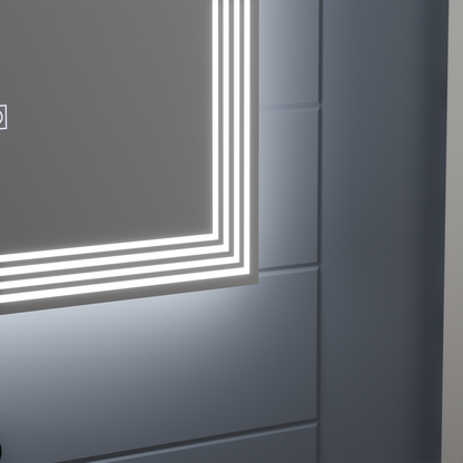 Oglinda LED Rectangulara, 60x80cm, ADIS Touch, Sistem Dezaburire,Dimabila