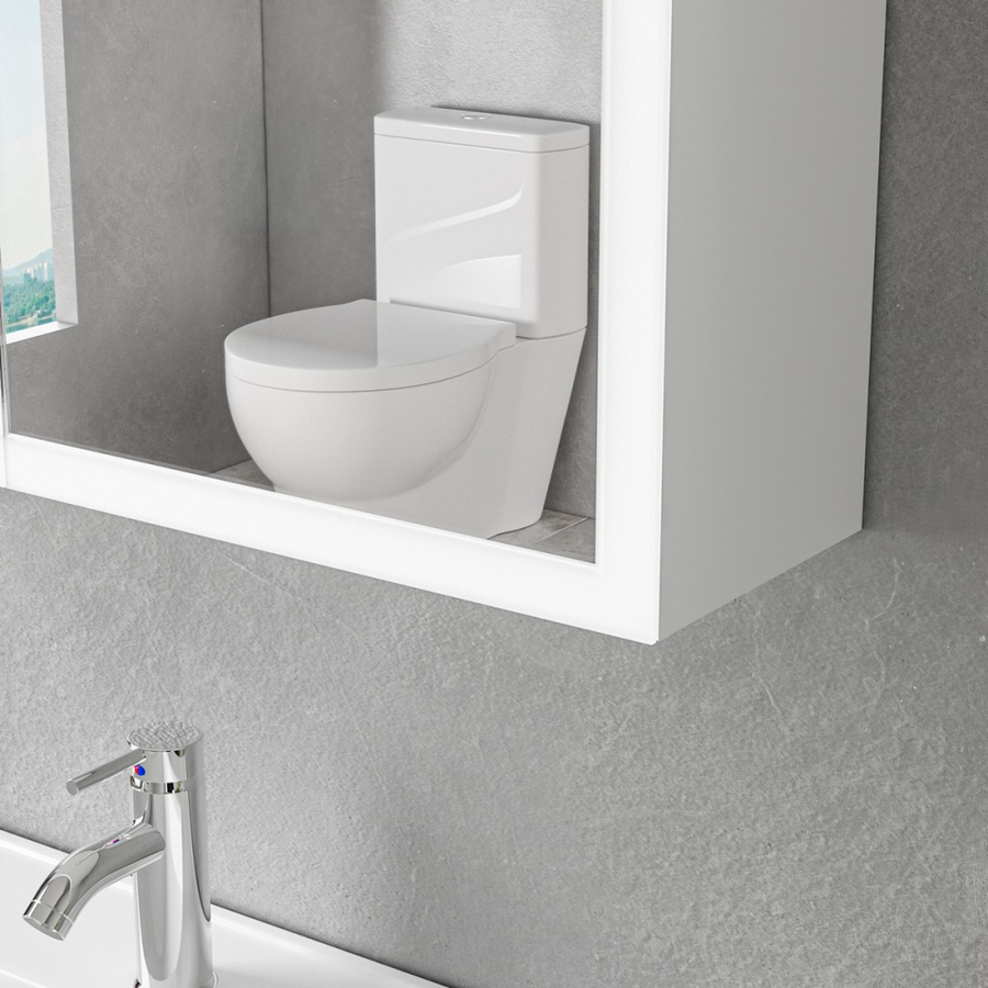 Oglinda LED cu Dulap MODA 60x70 cm Alb  Iluminare Perimetrala si Senzor Touch
