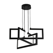 Lustra LED cu telecomanda ,Suspendata 71W, 3 Elemente, lumina Rece/Calda/Neutra, Dimabila, Inaltime Reglabila, Negru
