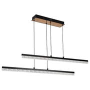 Lustra LED Suspendata Acril LT181/2BK, 37W, Lumina 3000/4000/6000K, Negru, Inaltime Reglabila