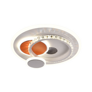 Lustra LED cu cristal HELIOX, 37W, 4 Cercuri, lumina Rece/Calda/Neutra, Alb