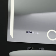 Oglinda LED Rectangulara, 60x80cm, Precision MotionGlow Marcello, Sistem Dezaburire, Ceas & Termometru, Lupa Cosmetica, Dimabila