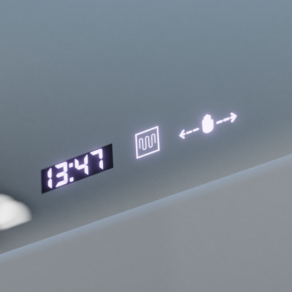 Oglinda LED Rectangulara, 120x80cm, Verite Royale Gold MotionGlow Marcello, Sistem Dezaburire, Ceas & Termometru, Dimabila