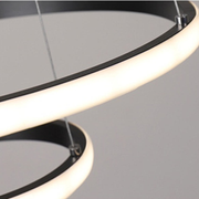 Lustra LED suspendata RICCI 48W, 3 Cercuri, lumina Rece/Calda/Neutra, Negru, Inaltime Reglabila
