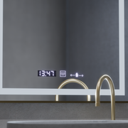 Oglinda LED Rectangulara, 60x80cm, Verite Royale Gold MotionGlow Marcello, Sistem Dezaburire, Ceas & Termometru, Dimabila