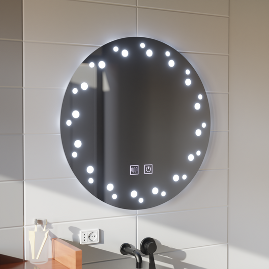 Oglinda LED Touch Ivory, Sistem Dezaburire, Diametru 60cm, Lumina Rece 6000K