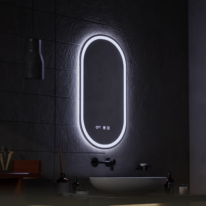 Oglinda LED Touch ONIRA Sistem Dezaburire, Ceas si Temperatura 50x80 cm