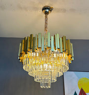Candelabru Cristal BALMORAL Magno, 8x E14, Diametru 60cm, Auriu, Inaltime Reglabila