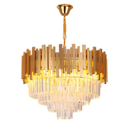 Candelabru Cristal BALMORAL Magno, 8x E14, Diametru 60cm, Auriu, Inaltime Reglabila
