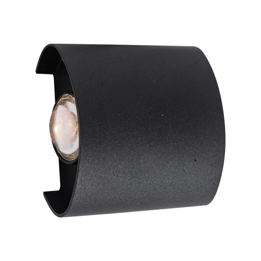 Fantas Aplica LED de Exterior si Interior, 2 Surse x 1W, IP65, Metalic, Negru, 3000K