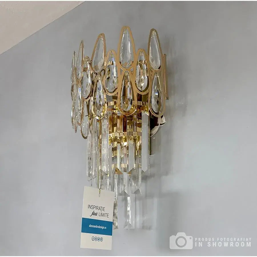 Aplica Cristal Jeannette 2x E14, 35x15x12, Auriu